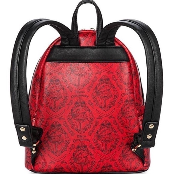 RARE Disney Parks Loungefly Pirates‎ of the Caribbean Red Backpack